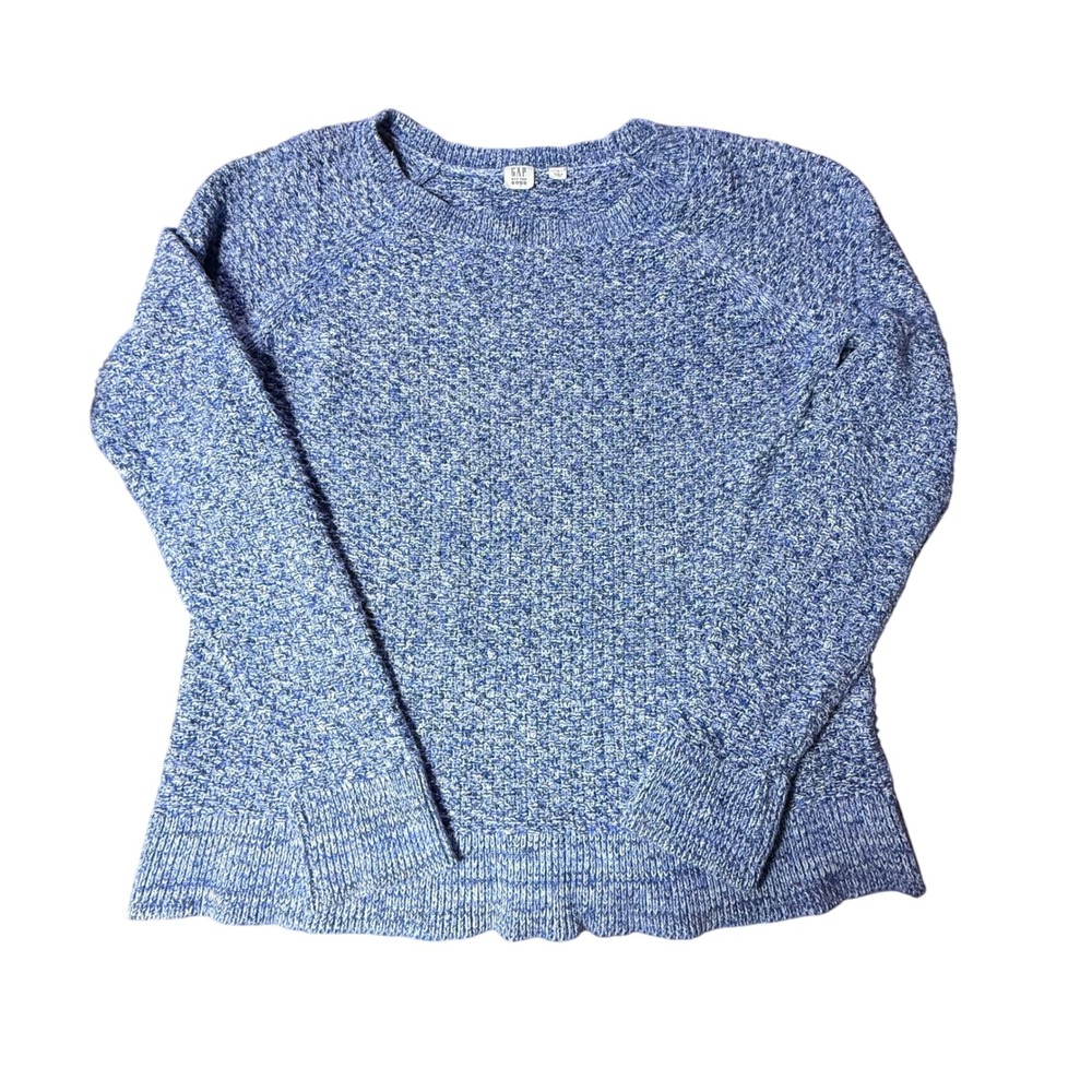 GAP Blue Knit Sweater Crew Neck Long Sleeve Casual Comfy Size L